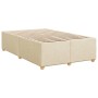 Estructura de cama sin colchón tela crema 120x200 cm
