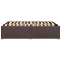 Cama sin colchón tela marrón oscuro 140x190 cm