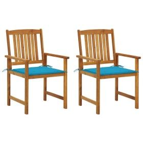 Gartenstühle mit Kissen 2 Einheiten aus massivem Akazienholz von vidaXL, Gartenstühle - Ref: Foro24-3061175, Preis: 147,33 €,...
