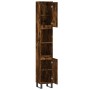 Armario de baño madera contrachapada roble ahumado 30x30x190 cm de vidaXL, Tocadores de baño - Ref: Foro24-831545, Precio: 88...