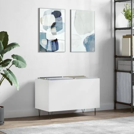 White plywood record cabinet 74.5x38x48 cm by vidaXL, CD and DVD storage - Ref: Foro24-831724, Price: 37,84 €, Discount: %