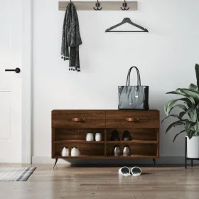Shoe bench engineered wood oak brown 102x35x55 cm by vidaXL, Shoe racks and shoe organizers - Ref: Foro24-829715, Price: 51,9...
