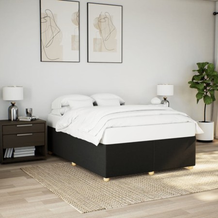 Cama sin colchón tela negro 140x200 cm