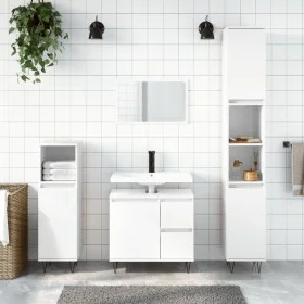 Badezimmerschrank Sperrholz glänzend weiß 65x33x60 cm von vidaXL, Badezimmerwaschtische - Ref: Foro24-831606, Preis: 111,79 €...