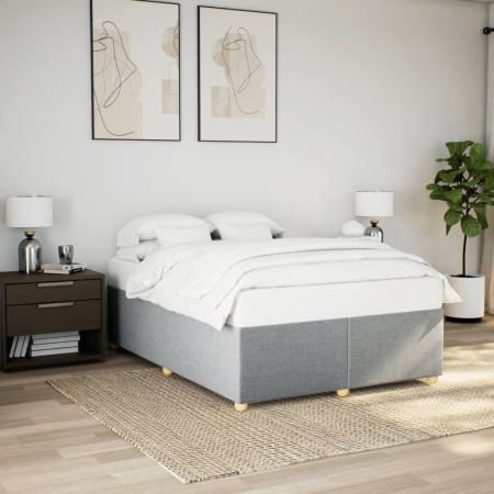 Cama sin colchón tela gris claro 160x200 cm en Camas y somieres | Comprar online en Foro24