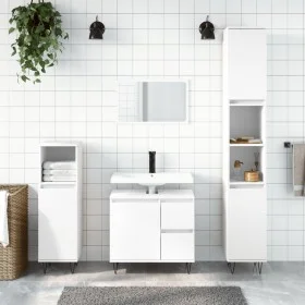 Armario de baño madera contrachapada blanco 65x33x60 cm de vidaXL, Tocadores de baño - Ref: Foro24-831604, Precio: 66,16 €, D...