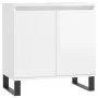 Glänzend weißer Badezimmerschrank aus Holzwerkstoff, 58 x 33 x 60 cm von vidaXL, Badezimmerwaschtische - Ref: Foro24-831590, ...