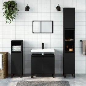 Badezimmerschrank aus Holzwerkstoff schwarz 58x33x60 cm von vidaXL, Badezimmerwaschtische - Ref: Foro24-831589, Preis: 54,29 ...