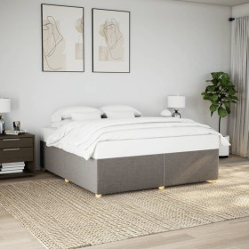Cama sin colchón tela gris taupe 180x200 cm