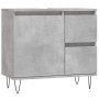 Armario de baño madera contrachapada gris hormigón 65x33x60 cm