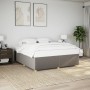 Cama sin colchón tela gris taupe 180x200 cm
