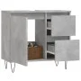 Concrete gray plywood bathroom cabinet 65x33x60 cm by vidaXL, bathroom vanities - Ref: Foro24-831608, Price: 62,50 €, Discoun...