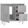 Concrete gray plywood bathroom cabinet 65x33x60 cm by vidaXL, bathroom vanities - Ref: Foro24-831608, Price: 62,50 €, Discoun...