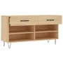 Banco zapatero madera de ingeniería roble Sonoma 102x35x55 cm de vidaXL, Zapateros y organizadores de calzado - Ref: Foro24-8...