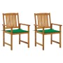 Gartenstühle mit Kissen 2 Einheiten aus massivem Akazienholz von vidaXL, Gartenstühle - Ref: Foro24-3061177, Preis: 149,04 €,...