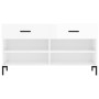 Glossy white engineered wood shoe bench 102x35x55 cm by vidaXL, Shoe racks and shoe organizers - Ref: Foro24-829742, Price: 5...