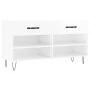 Glossy white engineered wood shoe bench 102x35x55 cm by vidaXL, Shoe racks and shoe organizers - Ref: Foro24-829734, Price: 5...