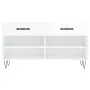 Glossy white engineered wood shoe bench 102x35x55 cm by vidaXL, Shoe racks and shoe organizers - Ref: Foro24-829734, Price: 5...
