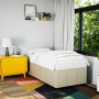 Estructura de cama sin colchón tela crema 90x190 cm