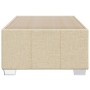 Estructura de cama sin colchón tela crema 90x190 cm