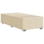 Estructura de cama sin colchón tela crema 90x190 cm