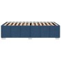 Estructura de cama sin colchón tela azul 90x190 cm