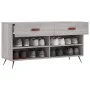 Sonoma gray engineered wood shoe bench 102x35x55 cm by vidaXL, Shoe racks and shoe organizers - Ref: Foro24-829714, Price: 54...