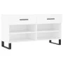 White engineered wood shoe bench 102x35x55 cm by vidaXL, Shoe racks and shoe organizers - Ref: Foro24-829764, Price: 61,53 €,...