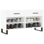 Banco zapatero madera de ingeniería blanco 102x35x55 cm