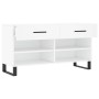 Banco zapatero madera de ingeniería blanco 102x35x55 cm