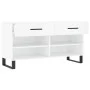 White engineered wood shoe bench 102x35x55 cm by vidaXL, Shoe racks and shoe organizers - Ref: Foro24-829764, Price: 61,53 €,...