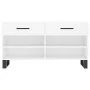 White engineered wood shoe bench 102x35x55 cm by vidaXL, Shoe racks and shoe organizers - Ref: Foro24-829764, Price: 61,53 €,...
