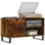 Smoked oak engineered wood record cabinet 85x38x48 cm by vidaXL, CD and DVD storage - Ref: Foro24-831713, Price: 51,61 €, Dis...