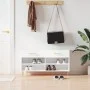 Glossy white engineered wood shoe bench 102x35x55 cm by vidaXL, Shoe racks and shoe organizers - Ref: Foro24-829726, Price: 5...