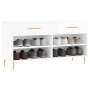 Banco zapatero madera de ingeniería blanco brillo 102x35x55 cm