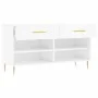 Glossy white engineered wood shoe bench 102x35x55 cm by vidaXL, Shoe racks and shoe organizers - Ref: Foro24-829726, Price: 5...