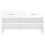 Banco zapatero madera de ingeniería blanco brillo 102x35x55 cm
