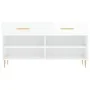 Glossy white engineered wood shoe bench 102x35x55 cm by vidaXL, Shoe racks and shoe organizers - Ref: Foro24-829726, Price: 5...