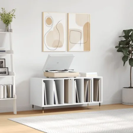Glossy white plywood disc cabinet 100x38x48 cm by vidaXL, CD and DVD storage - Ref: Foro24-831742, Price: 78,78 €, Discount: %