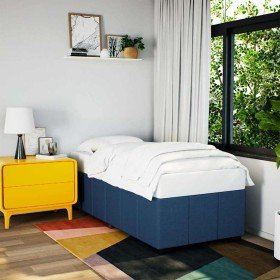 Estructura de cama sin colchón tela azul 100x200 cm en Camas y somieres | Comprar online en Foro24