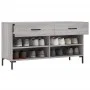 Engineered wood gray Sonoma shoemaker bench 102x35x55 cm by vidaXL, Shoe racks and shoe organizers - Ref: Foro24-829746, Pric...