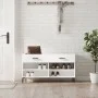 White engineered wood shoe bench 102x35x55 cm by vidaXL, Shoe racks and shoe organizers - Ref: Foro24-829740, Price: 58,66 €,...