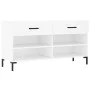White engineered wood shoe bench 102x35x55 cm by vidaXL, Shoe racks and shoe organizers - Ref: Foro24-829740, Price: 58,66 €,...