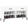 White engineered wood shoe bench 102x35x55 cm by vidaXL, Shoe racks and shoe organizers - Ref: Foro24-829740, Price: 58,66 €,...
