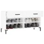 White engineered wood shoe bench 102x35x55 cm by vidaXL, Shoe racks and shoe organizers - Ref: Foro24-829740, Price: 58,66 €,...