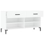 Banco zapatero madera de ingeniería blanco 102x35x55 cm de vidaXL, Zapateros y organizadores de calzado - Ref: Foro24-829740,...