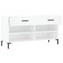 White engineered wood shoe bench 102x35x55 cm by vidaXL, Shoe racks and shoe organizers - Ref: Foro24-829740, Price: 58,66 €,...