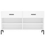 Banco zapatero madera de ingeniería blanco 102x35x55 cm de vidaXL, Zapateros y organizadores de calzado - Ref: Foro24-829740,...