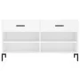 White engineered wood shoe bench 102x35x55 cm by vidaXL, Shoe racks and shoe organizers - Ref: Foro24-829740, Price: 58,66 €,...