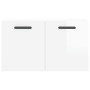 Armario pared madera contrachapada blanco brillo 60x36,5x35 cm de vidaXL, Taquillas y armarios de almacenamiento - Ref: Foro2...